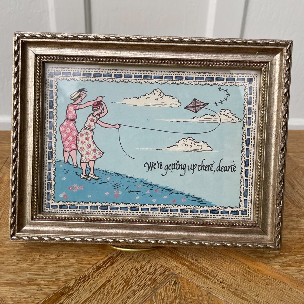 Adorable Punny Wall Art Glass Front Professionally Framed and Mounted Wall Art